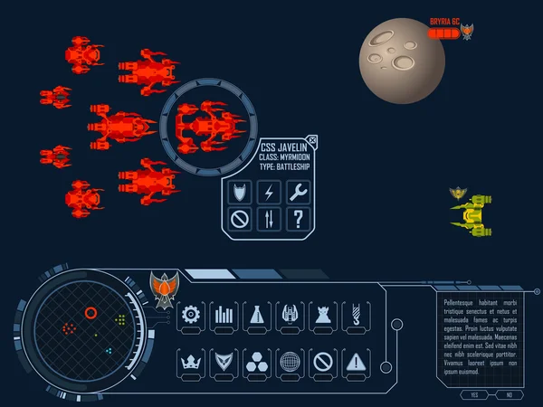 Space strategy game asset Vektorová Grafika