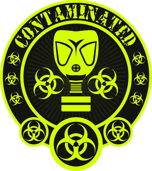 Contaminated Biohazard badge Stock Illustration