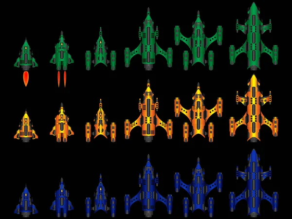 Video hra vesmírná loď — Stockový vektor