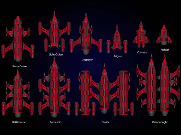 Videogioco nave spaziale — Vettoriale Stock