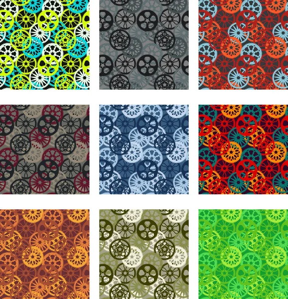 Gears pattern pack — Stock Vector