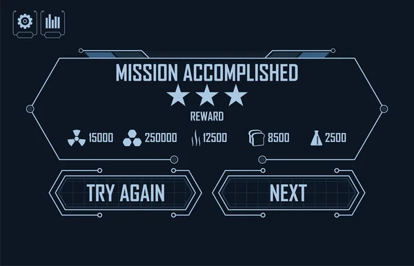 Nivå Färdig Meny För Tech Videospel — Stock vektor