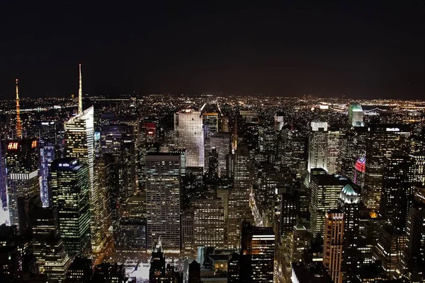 Nova Iorque horizonte noturno — Fotografia de Stock