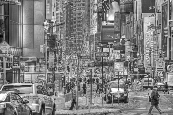 Черно-белые фотографии достопримечательностей Нью-Йорка — стоковое фото