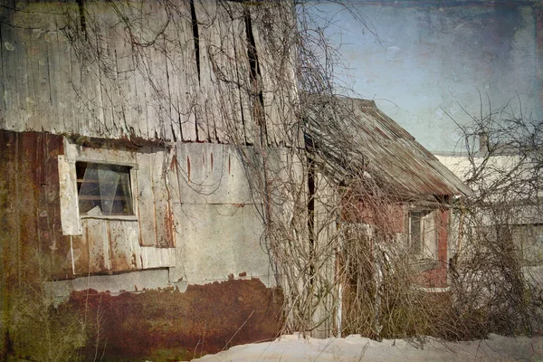 Stare zdjęcia stodoły manipulowane dla ilustracji — Zdjęcie stockowe