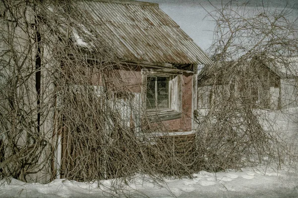 Stare zdjęcia stodoły manipulowane dla ilustracji — Zdjęcie stockowe