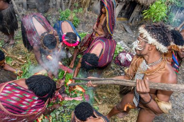 Dugum Dani kabile insanlar domuz yemek vardır