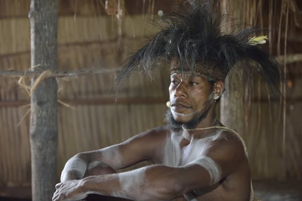 Homem da tribo de Asmat — Fotografia de Stock