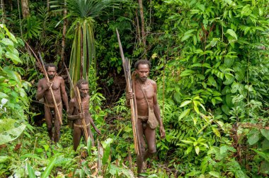 Papuans grup Korowai kabilesinden 