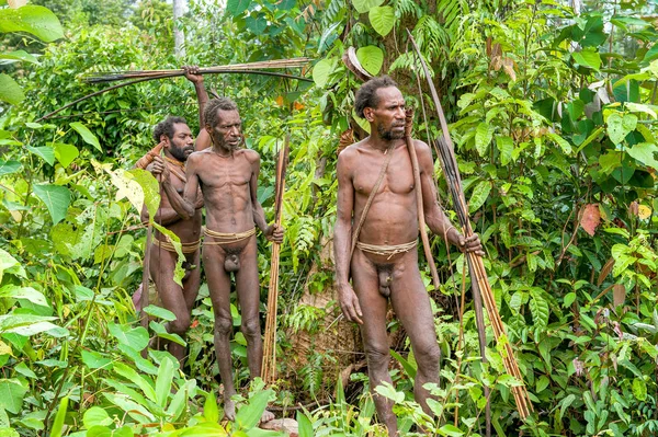 Papuans grup Korowai kabilesinden 
