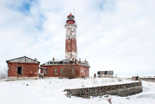 冬の灯台島 — ストック写真