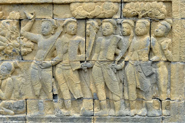 Detalle de relieve tallado budista — Foto de Stock