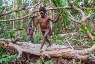 Korowai kabilesinden Papuans 