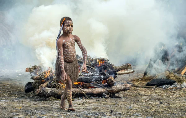 Valle Baliem Papua Occidentale Indonesia Maggio 2016 Tribù Dugum Dani — Foto Stock