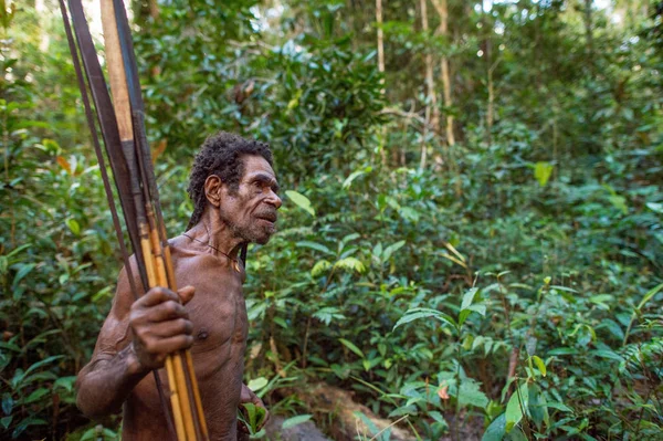 Juego Nueva Isla Guinea Indonesia Junio Papuan Tribu Korowai Kolufo —  Fotos de Stock