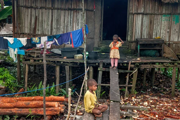 Forest Small Village Irian Jaya New Guinea Indonesia June 2012 — Stock Photo, Image