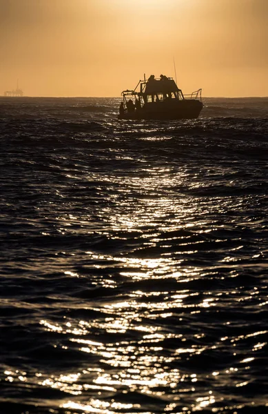 Silhueta Velocidade Oceano Nascer Sol África Sul — Fotografia de Stock