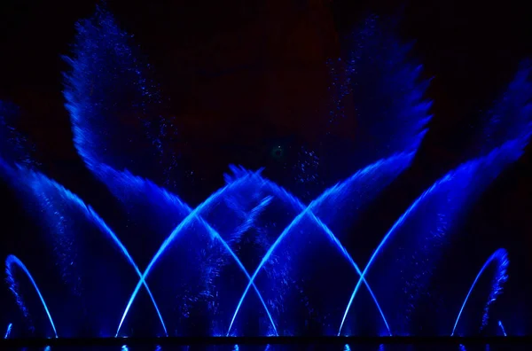 Colorful Water Fountains Beautiful Laser Fountains Show Large Multi Colored — Stock Photo, Image