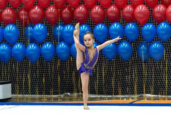 Αγία Πετρούπολη Ρωσία Φεβρουαρίου 2020 Παιδικός Ρυθμικός Γυμναστικός Διαγωνισμός Ανατέλλων — Φωτογραφία Αρχείου