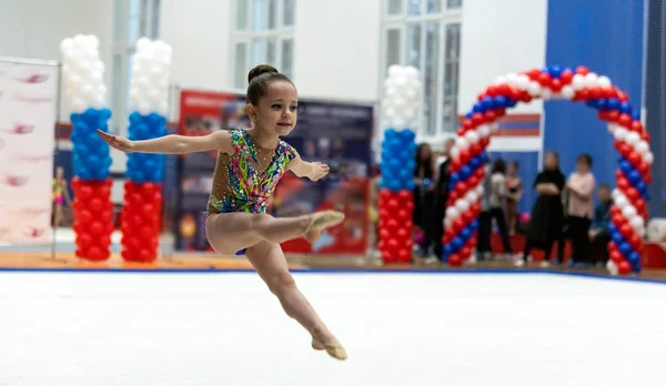 Санкт Петербург Росія Лютого 2020 Рік Дитячий Ритмічний Гімнастичний Конкурс — стокове фото