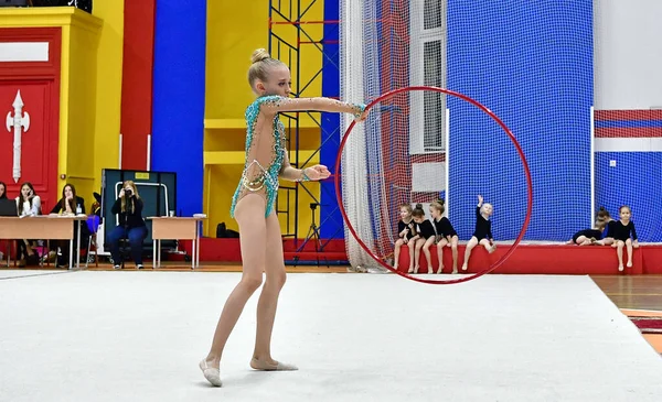 Αγία Πετρούπολη Ρωσία Φεβρουαρίου 2020 Παιδικός Ρυθμικός Γυμναστικός Διαγωνισμός Ανατέλλων — Φωτογραφία Αρχείου