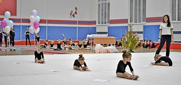 Saint Petersburg Russia December 2019 Year Children Rhythmic Gymnastics Training — Stock Photo, Image