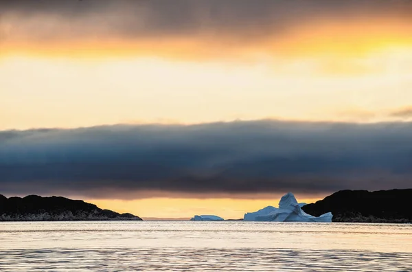 Iceberg Tramonto Disko Bay Groenlandia Occidentale — Foto Stock