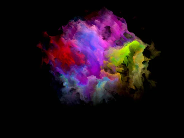 多彩的分形云粒子 — 图库照片