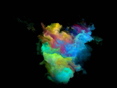 Renkli fraktal bulut parçacık