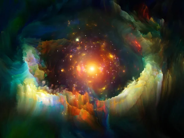 フラクタルの星雲の背景 — ストック写真