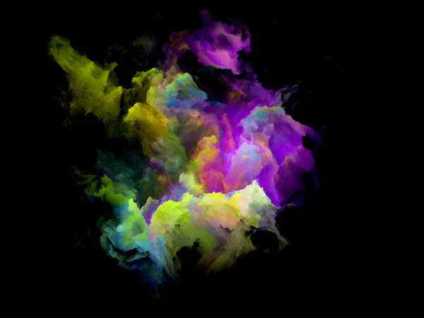 多彩的分形云粒子 — 图库照片