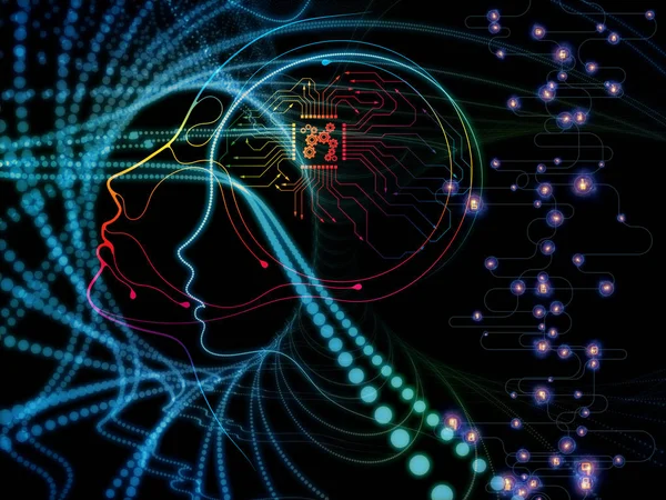 디지털 기계 의식으로 — 스톡 사진