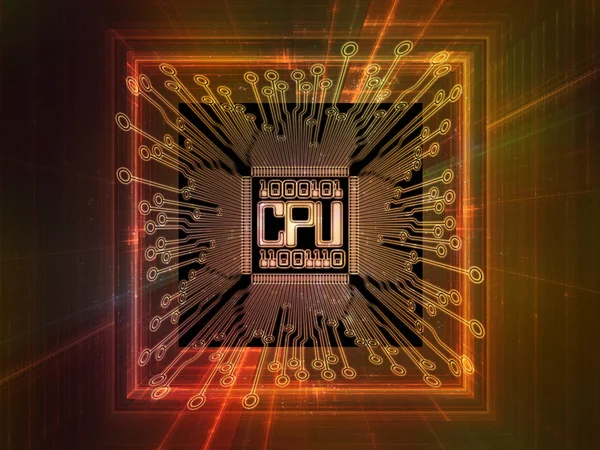 Концептуальный цифровой процессор — стоковое фото