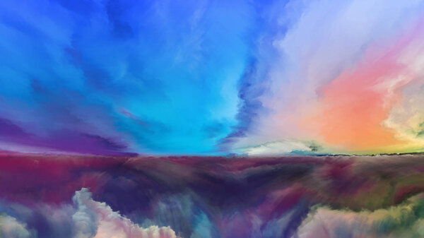 Визуализация абстрактного пейзажа
