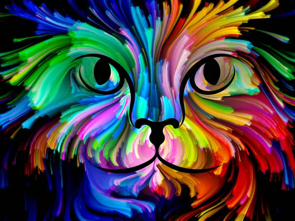 Cat Paint series. Backdrop composed of colorful feline portrait and suitable for use in the projects on art, imagination and creativity