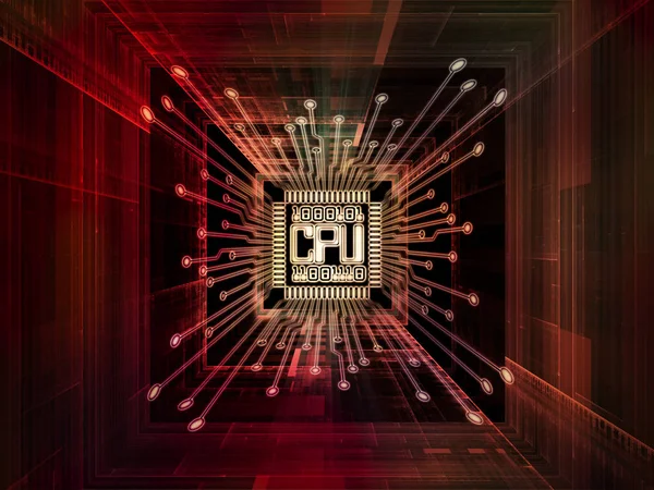 Концептуальный цифровой процессор — стоковое фото