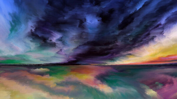 Визуализация абстрактного пейзажа
