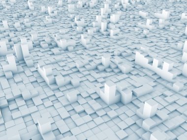 konuyla ilgili bilgisayar grafik çizimi için arka plan öğesi olarak fraktal gürültü ile bozuk uçak ilkel 3D render