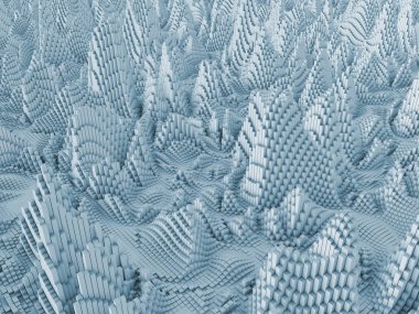 konuyla ilgili bilgisayar grafik çizimi için arka plan öğesi olarak fraktal gürültü ile bozuk uçak ilkel 3D render