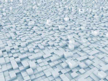 konuyla ilgili bilgisayar grafik çizimi için arka plan öğesi olarak fraktal gürültü ile bozuk uçak ilkel 3D render