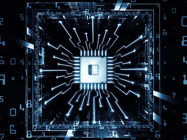 Virtual Life of Computer CPU — Stock Photo, Image