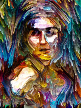 Renkli Soyut Portre Boyama.
