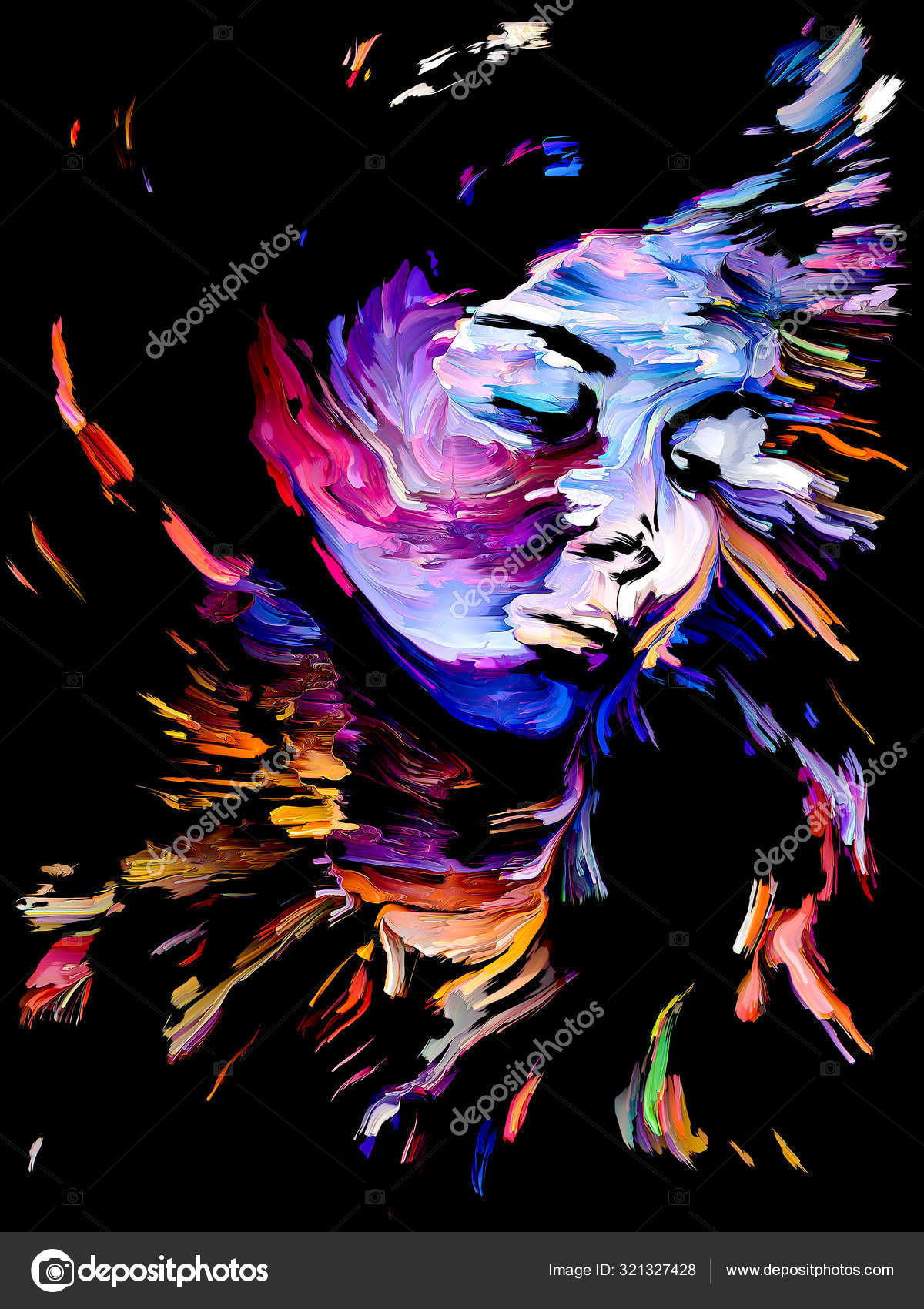 Paint Splatter Portrait Stock Illustration by ©agsandrew 321327428