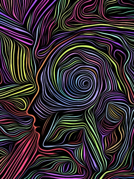 Mente espiral Woodcut — Fotografia de Stock
