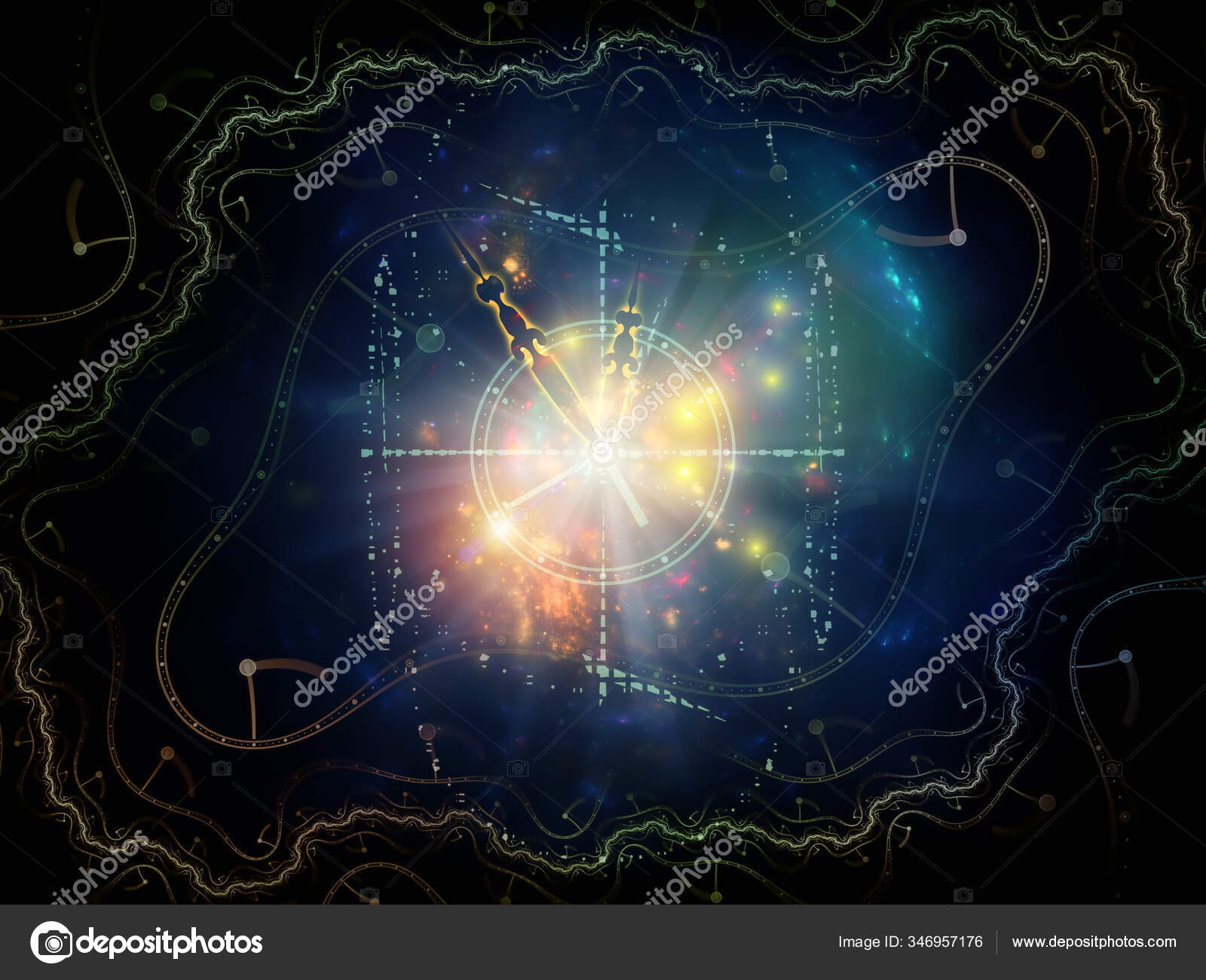 Virtual Clocks Faces Time Series Abstract Design Made Clock Dials — Stock Photo © agsandrew