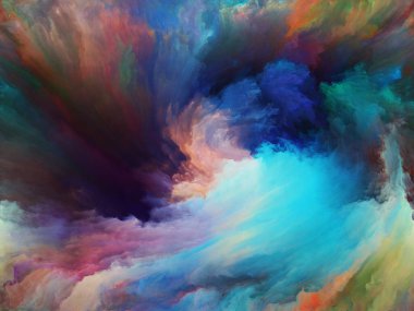 Girdap büküm ve girdap serisi. Renk ve tuval üzerine konu hareket sanat, yaratıcılık ve hayal gücü