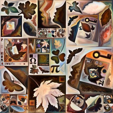 Şifre: Arama. Gizli şifre serisi. İnsan siluetlerinden, sanat dokularından ve renklerinden oluşan soyut tasarım iç yaşam, drama, şiir ve algı ile ilgili etkileşim