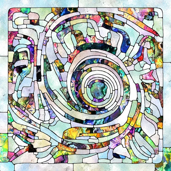 Church Glass Nature Serisi Sanat Tasarım Konularındaki Renk Doku Boyalı — Stok fotoğraf