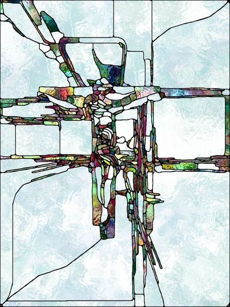 Shards Faith Cross Stained Glass Series Abstract Composition Organic Church — 스톡 사진
