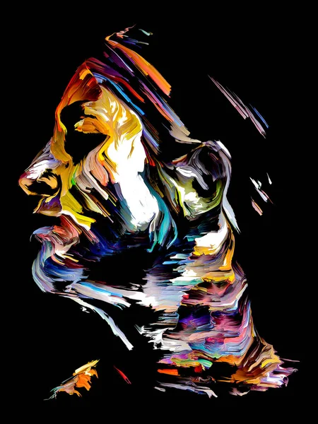 Inner Paint Series Abstract Female Face Subject Art Energy Creativity — Stock Photo, Image